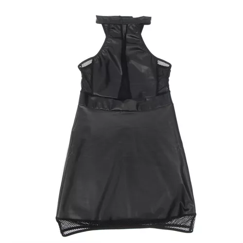 SUBBLIME – Fekete halter nyakú ruha áttetsző betétekkel, S/M