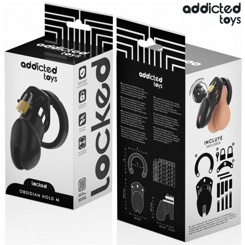 ADDICTED TOYS – Locked Obsidian Hold állítható intim ketrec, M méret