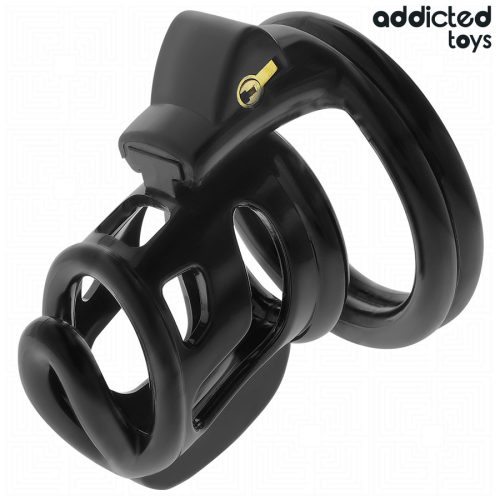 ADDICTED TOYS – Locked Gilden Cage szilikon bevonatú intim ketrec, M méret, 8,5 cm