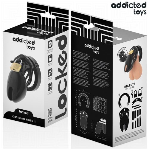 ADDICTED TOYS – Locked Obsidian Hold állítható intim ketrec, S méret