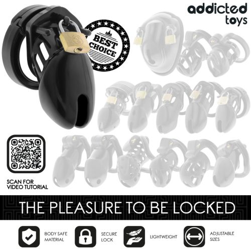 ADDICTED TOYS – Locked Obsidian Hold állítható intim ketrec, S méret