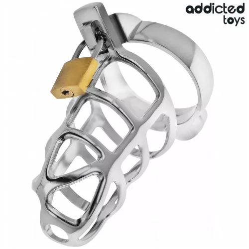 ADDICTED TOYS – Silver Lock fém péniszketrec rendszer, M méret