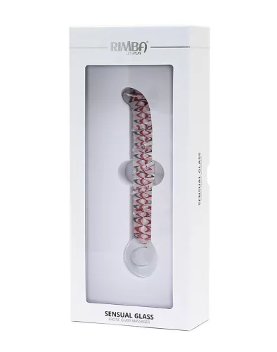 RIMBA SENSUAL GLASS – Sammy üveg dildó, nyeles, bordázott