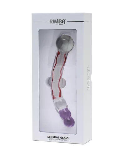 RIMBA SENSUAL GLASS – Tania üveg dildó, ívelt, három dudorral