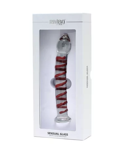 RIMBA SENSUAL GLASS – Ursula üveg dildó, bordázott, talppal
