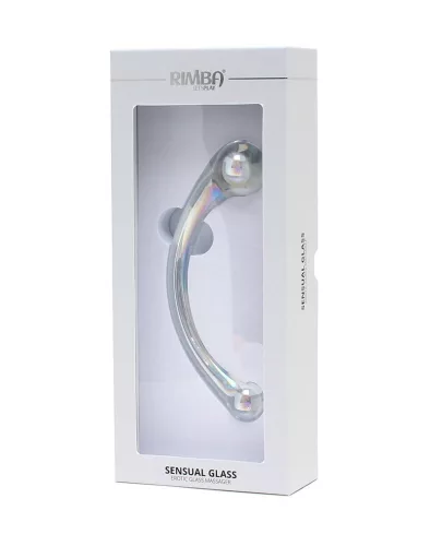 RIMBA SENSUAL GLASS – Wanda üveg dildó, ívelt, kétvégű