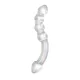 RIMBA SENSUAL GLASS – Xena üveg dildó, kétvégű, gyöngyös kialakítással