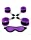 RIMBA BONDAGE – Puha bondage hogtie szett szemkötővel és 4 bilincssel, 6 részes, fekete-lila