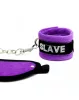 RIMBA BONDAGE – Puha bondage szett SLAVE felirattal, fekete-lila
