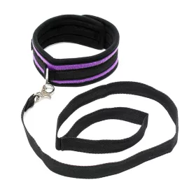   RIMBA BONDAGE – Puha bondage nyakörv levehető pórázzal, fekete-lila
