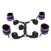 RIMBA BONDAGE – Ágy alá rögzíthető soft bondage szett szemkötővel, fekete–lila
