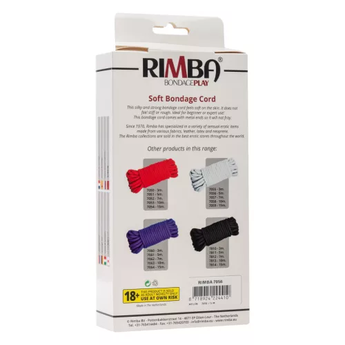 RIMBA BONDAGE – Puha bondage kötél, 5 m, 100% nylon, fehér