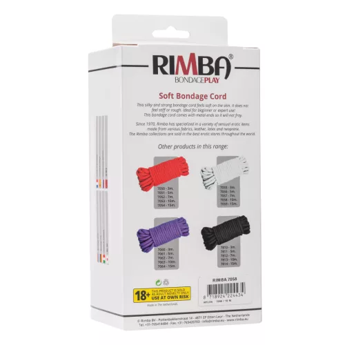 RIMBA BONDAGE – Puha bondage kötél, 10 m, 100% nylon, fehér