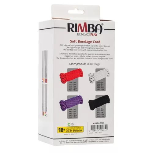 RIMBA BONDAGE – Puha bondage kötél, 15 m, 100% nylon, fehér