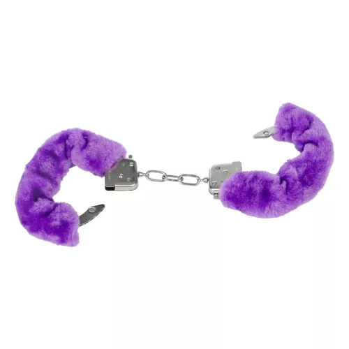 RIMBA BONDAGE – Fém bilincs lila műszőr borítással, kulccsal