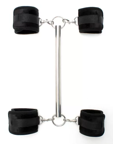 RIMBA BONDAGE – Terpesztőrúd 4 levehető bilinccsel, fém, 30 cm