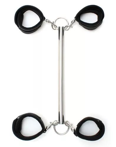 RIMBA BONDAGE – Terpesztőrúd 4 levehető bilinccsel, fém, 30 cm