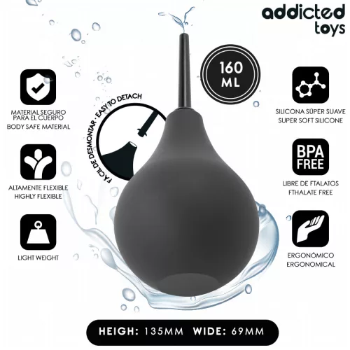 ADICCTED TOYS – Anál zuhany, fekete, 160 ml