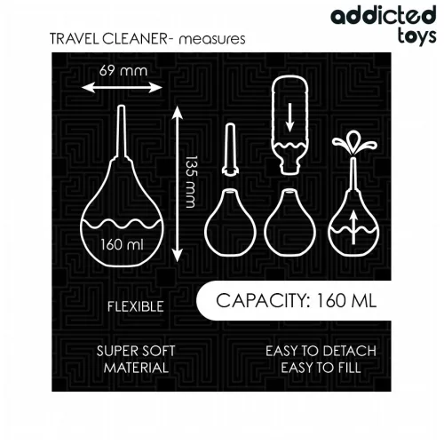ADICCTED TOYS – Anál zuhany, fekete, 160 ml