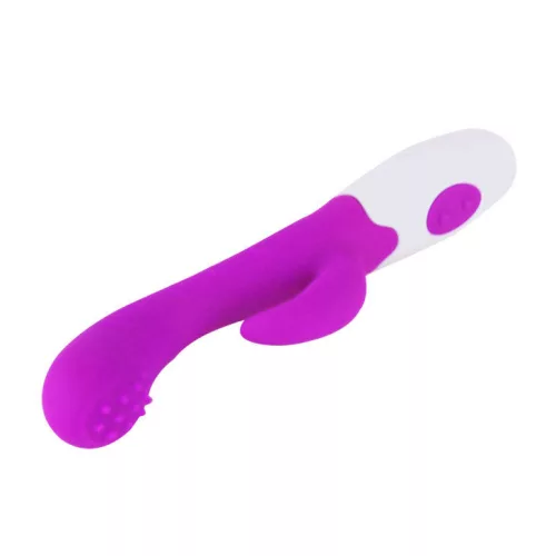 PRETTY LOVE – Arthur hajlított G-pontos vibrátor csiklóizgatóval, 7 rezgésfunkció, lila-fehér
