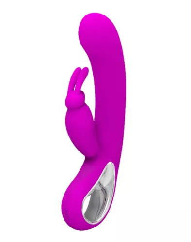 PRETTY LOVE – Webb nyuszis újratölthető G-pontos vibrátor csiklóizgatóval, sötétrózsaszín