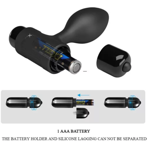 PRETTY LOVE – Vibrációs anál plug, 10 rezgésmód, fekete