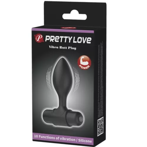PRETTY LOVE – Vibrációs anál plug, 10 rezgésmód, fekete