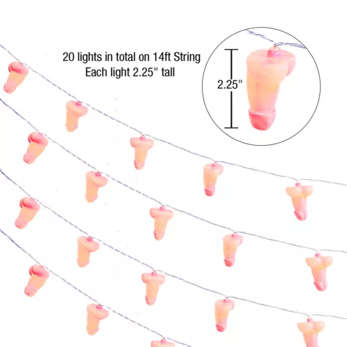 LITTLE GENIE – Pénisz alakú fényfüzér, 20 LED, elemes