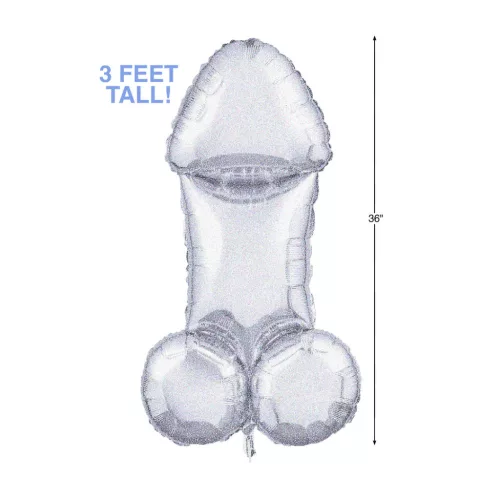 LITTLE GENIE – Diszkógömb óriás pénisz formájú lufi, 90 cm