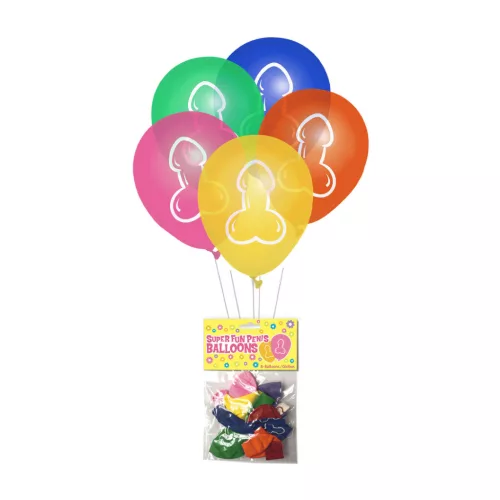 LITTLE GENIE – Péniszes latex lufi szett, 8 db, vegyes színek