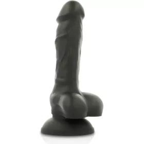   COCK MILLER - Élethű hajlítható, szilikon dildó tapadókoronggal, fekete 13 cm