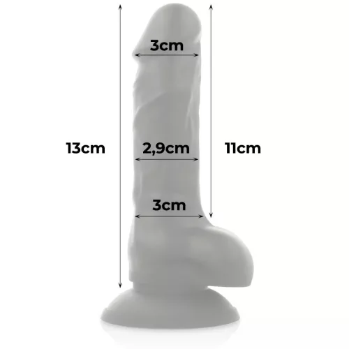COCK MILLER - Élethű hajlítható, szilikon dildó tapadókoronggal, fekete 13 cm