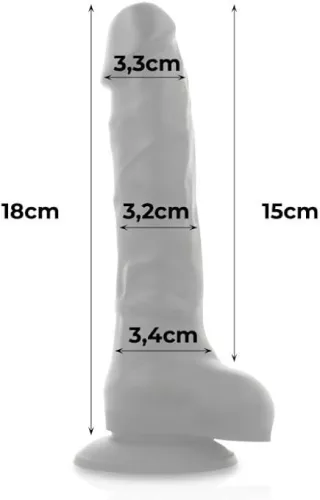 COCK MILLER - Élethű hajlítható, szilikon dildó tapadókoronggal, fekete 18 cm