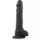 COCK MILLER - Élethű hajlítható, szilikon dildó tapadókoronggal, fekete 19,5 cm