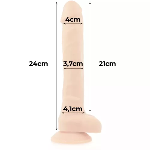COCK MILLER - Élethű hajlítható, szilikon dildó tapadókoronggal, 24 cm