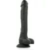 COCK MILLER - Élethű hajlítható, szilikon dildó tapadókoronggal, fekete 24 cm