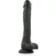 COCK MILLER - Élethű hajlítható, szilikon dildó tapadókoronggal, fekete 24 cm