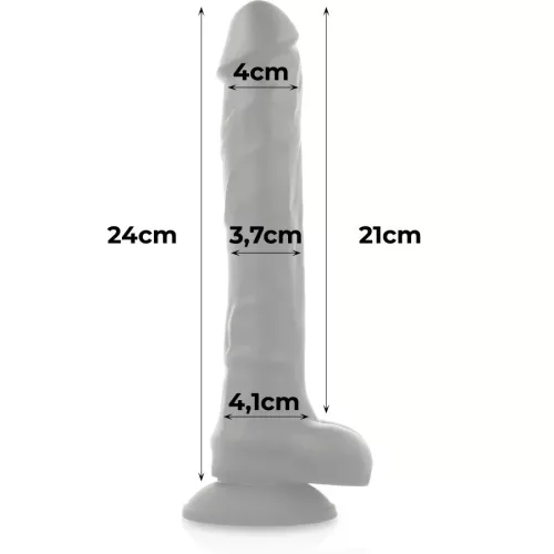 COCK MILLER - Élethű hajlítható, szilikon dildó tapadókoronggal, fekete 24 cm