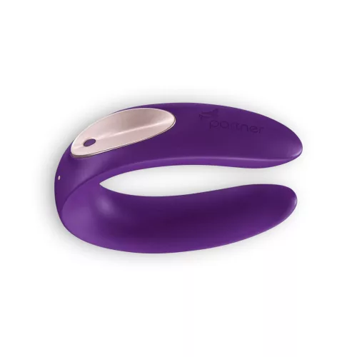 SATISFYER - Partner Double Plus újratölthető, távirányítós párvibrátor,  lila