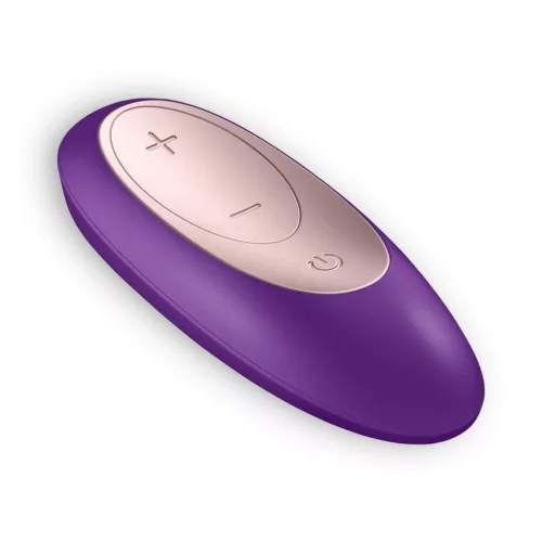 SATISFYER - Partner Double Plus újratölthető, távirányítós párvibrátor,  lila