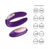 SATISFYER - Partner Double Plus újratölthető, távirányítós párvibrátor,  lila