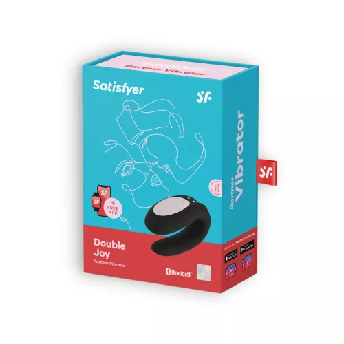 SATISFYER – Double Joy párvibrátor app vezérléssel, újratölthető, fekete