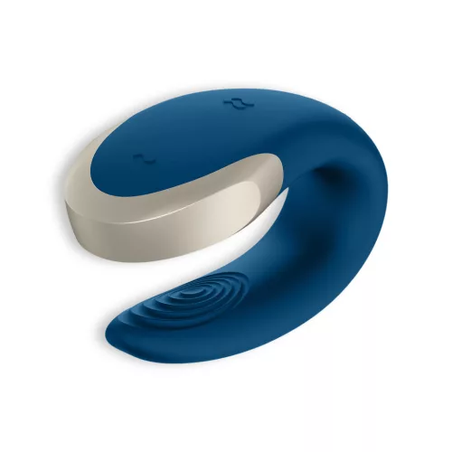 SATISFYER – Double Love párvibrátor app vezérléssel, újratölthető, kék