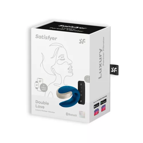 SATISFYER – Double Love párvibrátor app vezérléssel, újratölthető, kék