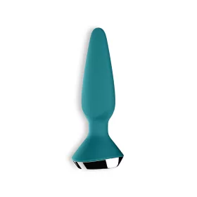   SATISFYER – Plug-ilicious 1 vibrációs anál plug, újratölthető, türkiz, 13,5 cm
