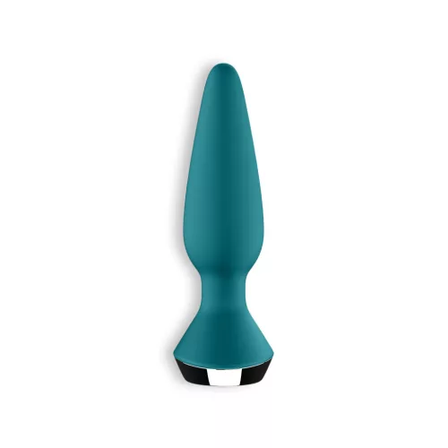 SATISFYER – Plug-ilicious 1 vibrációs anál plug, újratölthető, türkiz, 13,5 cm