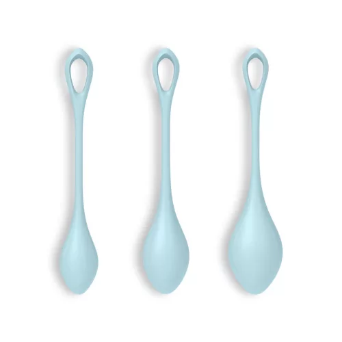SATISFYER - Yoni Power 2 gésagolyó szett, kék (3 darabos)