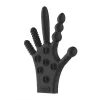 FISTIT – Szilikon stimulációs kesztyű többféle textúrával, fekete, one size