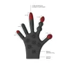 FISTIT – Szilikon stimulációs kesztyű többféle textúrával, fekete, one size