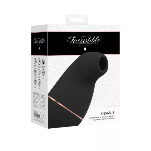 IRRESISTIBLE – Kissable léghullámos csiklóizgató, újratölthető, fekete